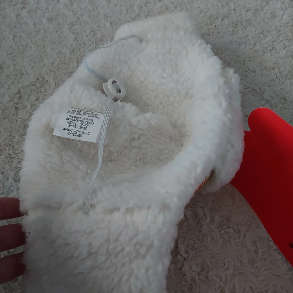 Boots & Barkley Chic Gold and White Sherpa Lined Pet Trapper Hat S/M